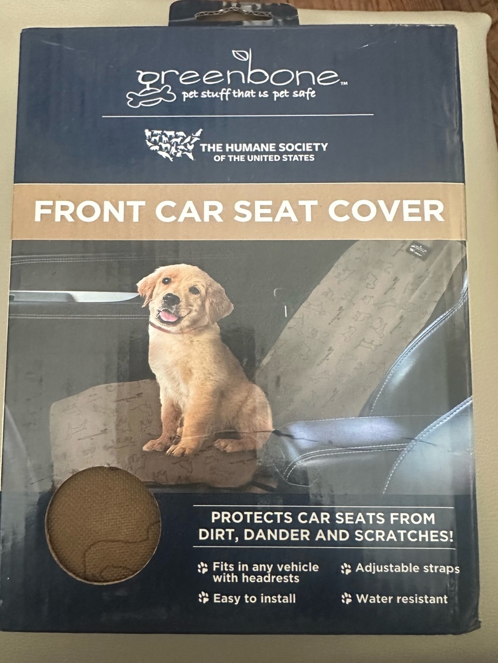 greenbone Front Car Seat Cover in Brown - Pet Seat Protector